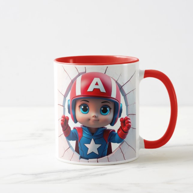 3d superhero catoon mug wrap design (Right)