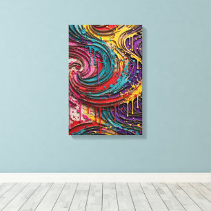 3D Swirl Wall Art - Colorful Corrugated Cardboard