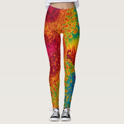 3D Tie Dye Dream Multicolored Lady Leggings Leggings