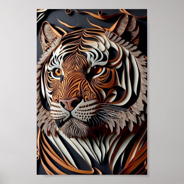 3D TIGER WALL ART  (Front)