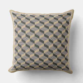 3D tiles beige design Throw Pillow