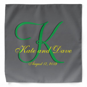 3d Titanium Monogram Date Yellow Text Bandana