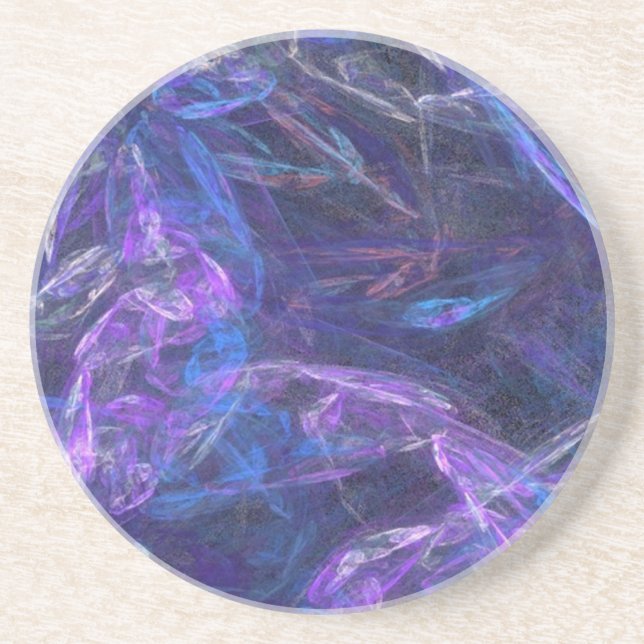 3D Translucent Blues and Purples Sandstone Coaster (Front)