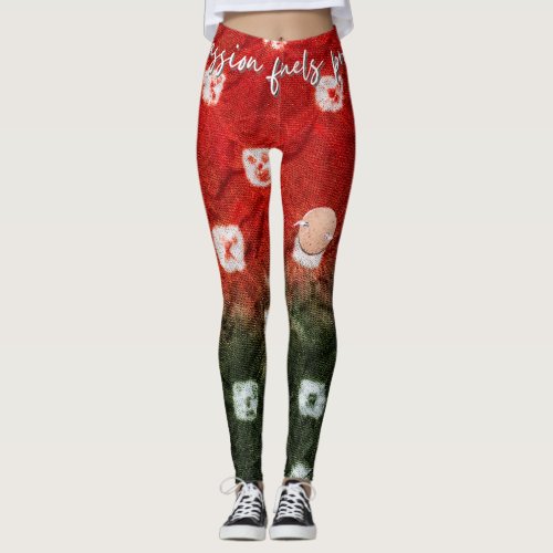 3d Tribal colorful pattern with slogan Leggings