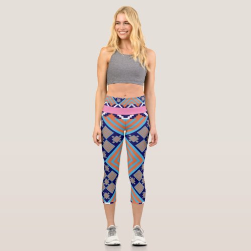 3d Tribal pattern  Capri Leggings