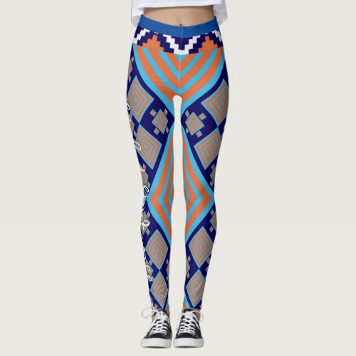 3d Tribal pattern with slogan  Leggings