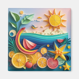 3D Tropical Fruits – Vibrant Island Fruit Art Magnet