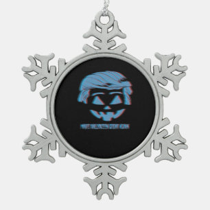 3D Trumpkin Make Halloween Great Again Snowflake Pewter Christmas Ornament
