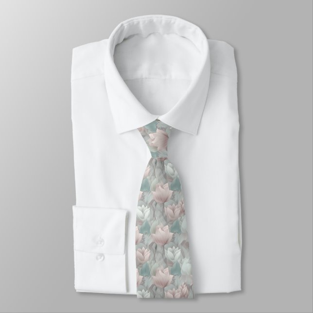 3d tulips  neck tie (Tied)