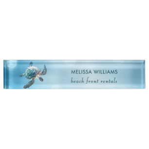 3D Turtle Beach Front Rentals Desk Name Plate