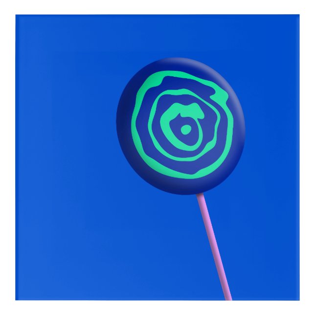 3D twirled lollipop Acrylic Print (Front)