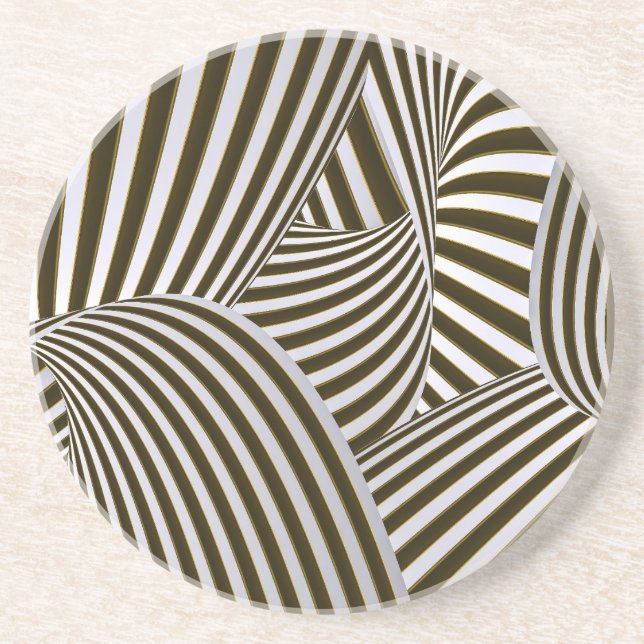 3D Twists Sandstone Coaster (Front)