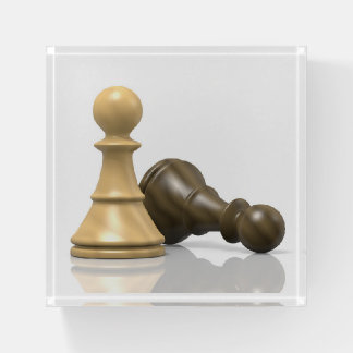 3D two colors chess pawns Paperweight