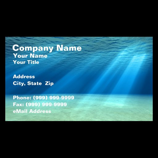 Customizable 3D Underwater Ocean Scene Business Cards