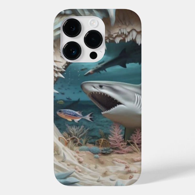 3D Underwater Shark Case-Mate iPhone Case (Back)
