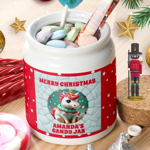 3D Unicorn Christmas Personalized Kids Candy Jar