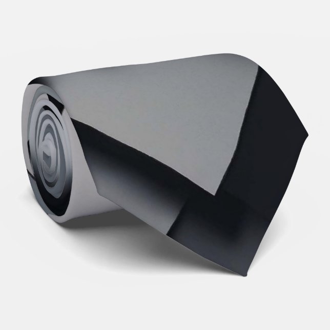 3D Unique Luxury Grey Print Neck Tie (Rolled)