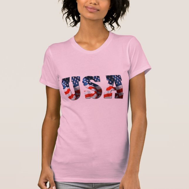 3D USA FLAG Patriotic Retro T-Shirts (Front)