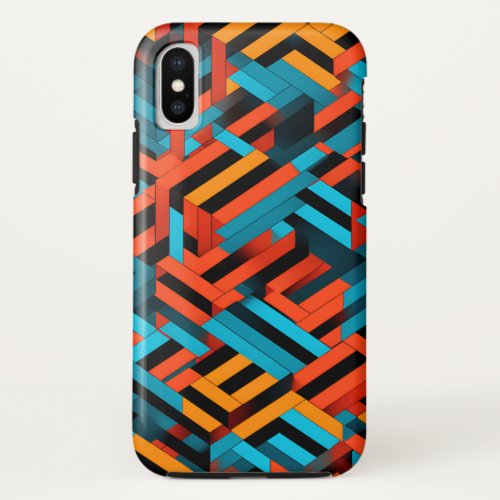 3D Vibrant Geometric Pattern 1  iPhone XS Case