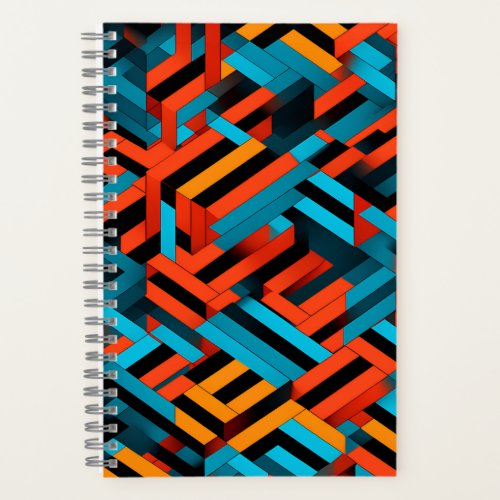 3D Vibrant Geometric Pattern 1  Notebook