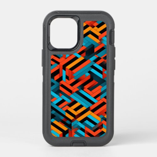3D Vibrant Geometric Pattern 1  OtterBox Defender iPhone 12 Mini Case