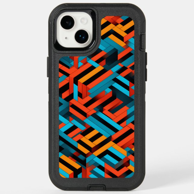 3D Vibrant Geometric Pattern 1  Otterbox iPhone Case (Back)
