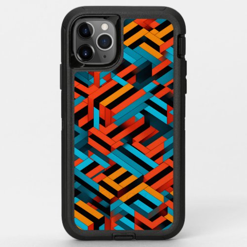3D Vibrant Geometric Pattern 1  OtterBox Defender iPhone 11 Pro Max Case