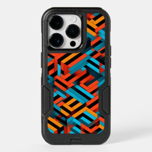 3D Vibrant Geometric Pattern 1  OtterBox iPhone 14 Pro Case