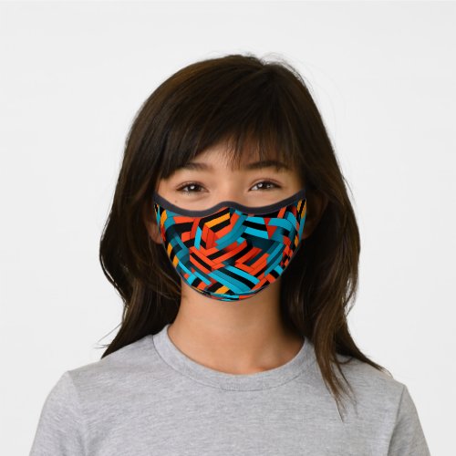3D Vibrant Geometric Pattern 1  Premium Face Mask