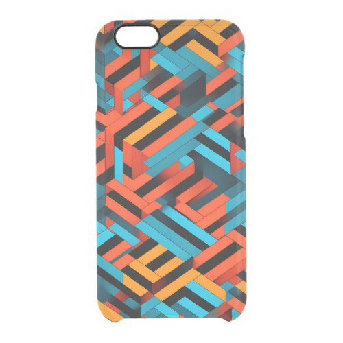 3D Vibrant Geometric Pattern 1  Clear iPhone 66S Case