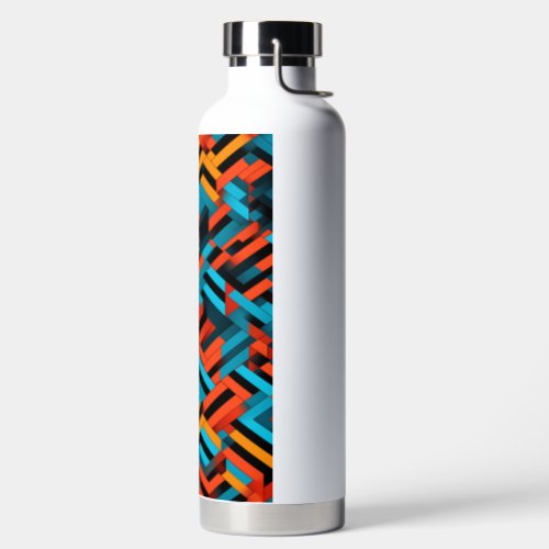 3D Vibrant Geometric Pattern 1  Water Bottle