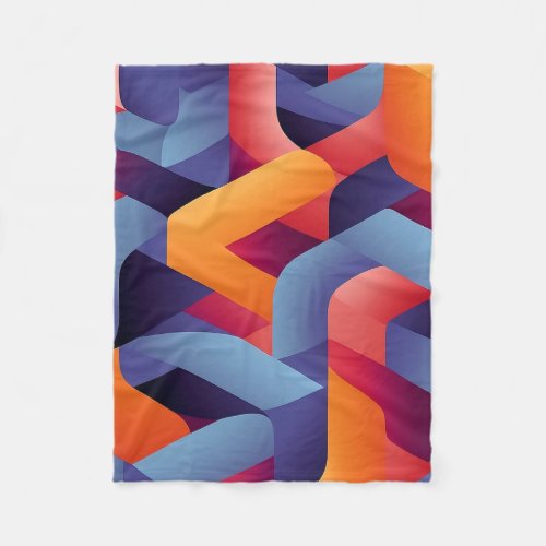 3D Vibrant Geometric Pattern 2  Fleece Blanket