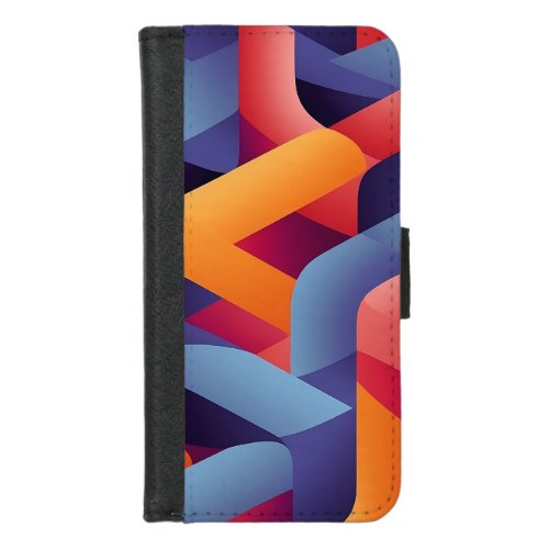 3D Vibrant Geometric Pattern 2  iPhone 87 Wallet Case