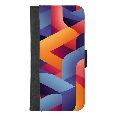 3D Vibrant Geometric Pattern 2  iPhone 87 Plus Wallet Case