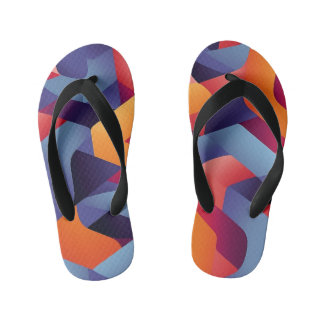 3D Vibrant Geometric Pattern 2 Kid's Flip Flops