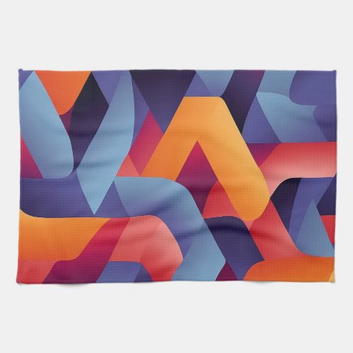 3D Vibrant Geometric Pattern 2 Kitchen Towel