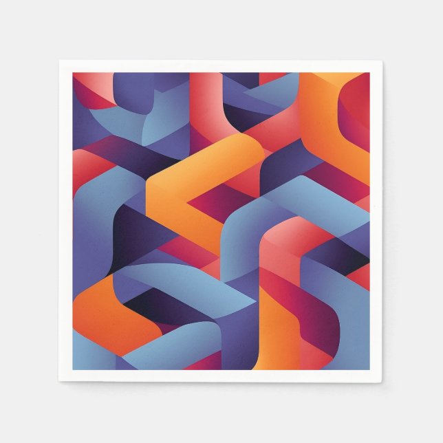 3D Vibrant Geometric Pattern 2  Napkins (Front)