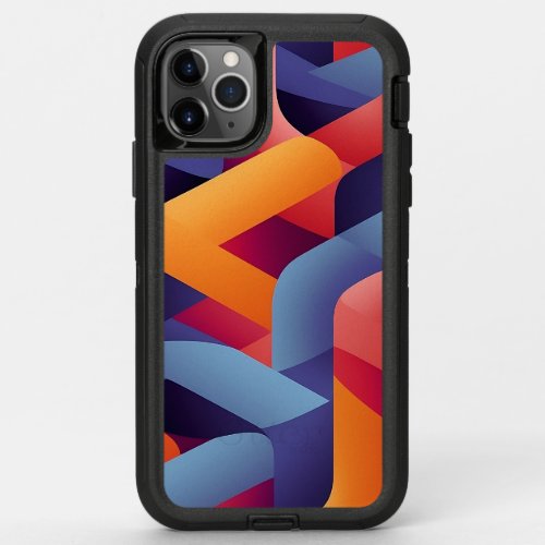 3D Vibrant Geometric Pattern 2  OtterBox Defender iPhone 11 Pro Max Case