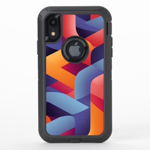 3D Vibrant Geometric Pattern 2  OtterBox Defender iPhone XR Case