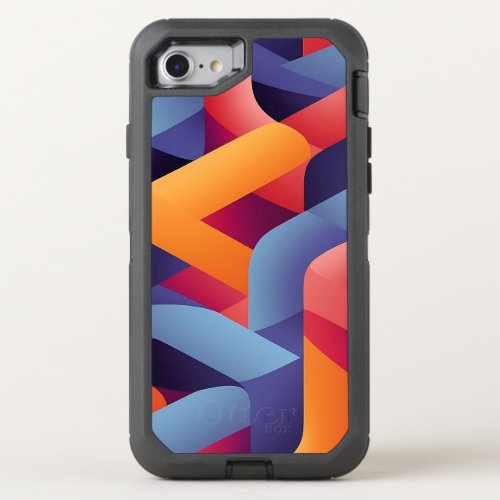 3D Vibrant Geometric Pattern 2  OtterBox Defender iPhone SE87 Case