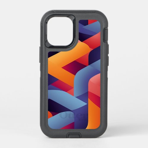 3D Vibrant Geometric Pattern 2  OtterBox Defender iPhone 12 Mini Case