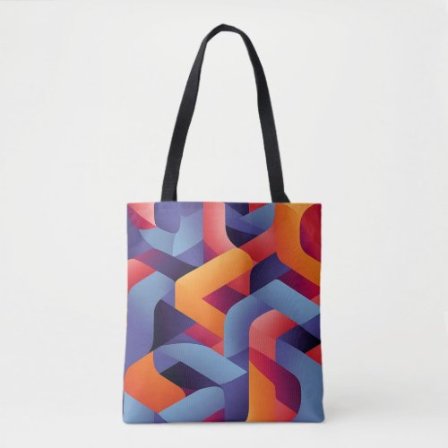 3D Vibrant Geometric Pattern 2  Tote Bag