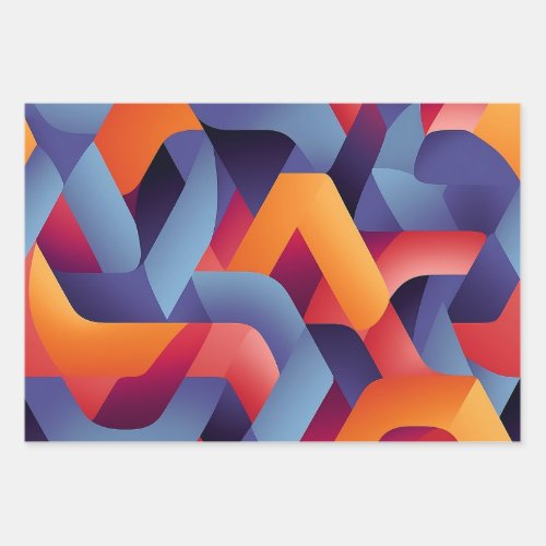 3D Vibrant Geometric Pattern 2  Wrapping Paper Sheets