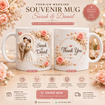 3D Wedding Souvenir Mug Design | Personalized