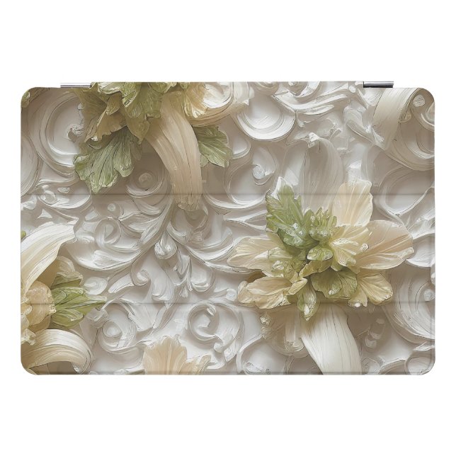 3D White Floral Bouquet iPad Pro Cover (Horizontal)