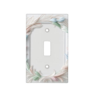 3D White Pastel Floral Light Switch Cover