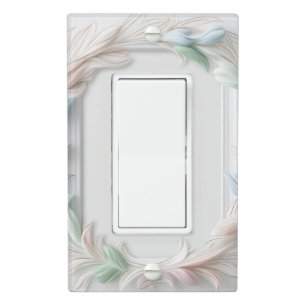 3D White Pastel Floral Light Switch Cover