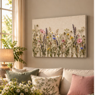 3D Wildflower Meadow Gallery Wrap Canvas