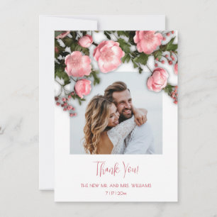 3D Wildflowers Roses Thank You Card