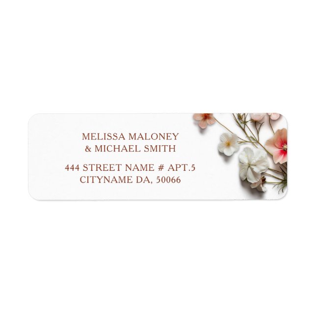 3D Wildflowers |  Wedding Label (Front)